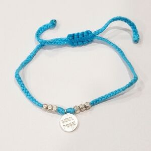 Soul Pose Boho Blue Braided Yoga Bracelet Adjustable